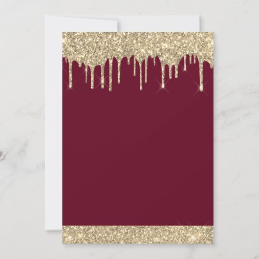 Invitation Gold Burgundy Parties scintillant Sweet 16 Enregis (Dos)
