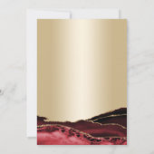 Invitation Gold Burgundy Red Agate 50e anniversaire (Dos)