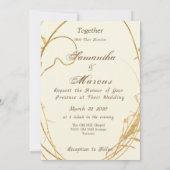 Invitation Gold Burgundy Rouge Aquarelle Florale Mariage Wrea (Dos)