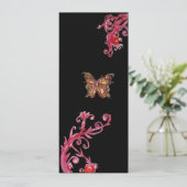 Invitation GOLD BUTTERFLY, rouge vif noir (Debout devant)