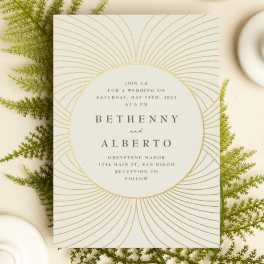 Invitation Gold Byzantine Mariage Foil