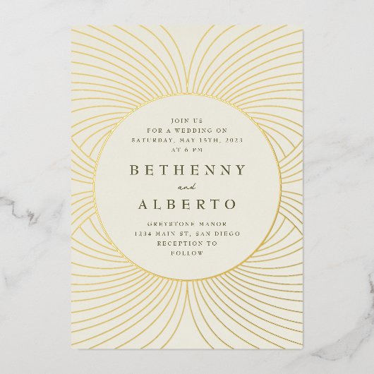 Invitation Gold Byzantine Mariage Foil (Recto)