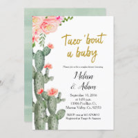 Gold Cactus floral Taco Bout Baby shower bébé