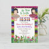 Invitation Gold Cactus Twins Girl Anniversaire Fiesta (Debout devant)