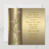 Invitation Gold Calla Lily 50e Anniversaire d'or (Dos)