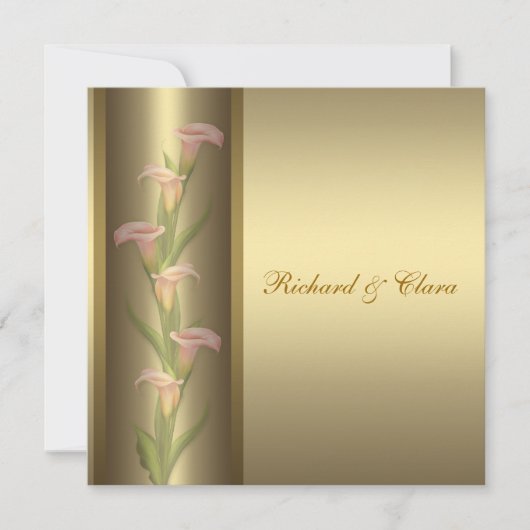 Invitation Gold Calla Lily 50e Anniversaire d'or (Devant)