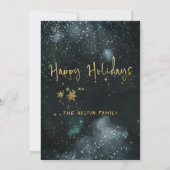 Invitation Gold Calligraphie Hiver Nuit Fête (Dos)