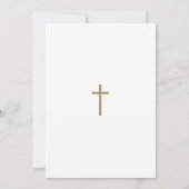 Invitation Gold Calligraphie Photo Collage Baby Baptism Croix (Dos)