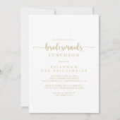 Invitation Gold Calligraphy Bridesservatrices Luncheon Douche (Devant)