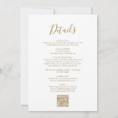 Invitation Gold Calligraphy Code de coeur Script QR Mariage (Dos)