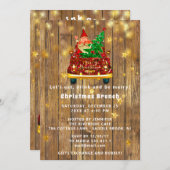 Invitation Gold Car Joyeux Noël Brunch Diner SantaRustic (Devant / Derrière)