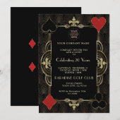 Invitation Gold Casino Corporate Party 20 ans (Devant / Derrière)