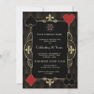 Invitation Gold Casino Corporate Party 20 ans