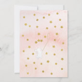 Invitation Gold Catch A Star Bunny Elephant Baby Girl Douche (Dos)