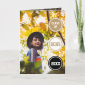 Invitation Gold Cercles Photo Graduation (Devant)