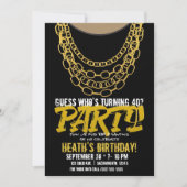 Invitation Gold Chains Black Hip hop Danse fête d'anniversair (Devant)