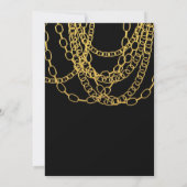 Invitation Gold Chains Black Hip hop Danse fête d'anniversair (Dos)