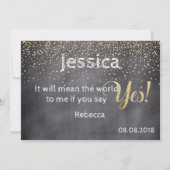 Invitation Gold & Chalkboard Serez-vous Ma Jr Bridesmaid (Dos)
