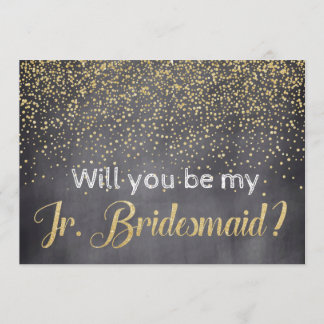 Invitation Gold & Chalkboard Serez-vous Ma Jr Bridesmaid