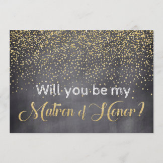 Invitation Gold & Chalkboard Serez-vous mon maître d'honneur