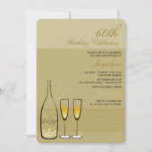 Invitation Gold Champagne Milestone Chic Birthday Party (Devant)