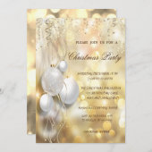 Invitation Gold, Christmas Balls Company Christmas Party (Devant / Derrière)