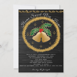 Invitation Gold Christmas Jingle Bell Wraith pour le réchauff