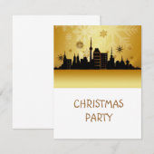 Invitation Gold Christmas Party (Devant / Derrière)