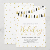 Invitation Gold Christmas Party, Corporate Holiday Party (Devant / Derrière)