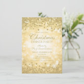 Invitation Gold Christmas Party Parties scintillant Hiver Won (Debout devant)
