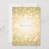 Invitation Gold Christmas Party Parties scintillant Hiver Won (Dos)