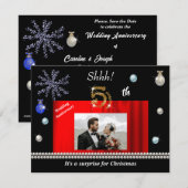 Invitation Gold Christmas Surprise 5e anniversaire Mariage (Devant / Derrière)