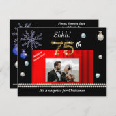 Invitation Gold Christmas Surprise 75e anniversaire de Mariag (Devant / Derrière)