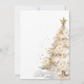 Invitation Gold Christmas Tree Cena De Navidad Dinner Party (Dos)