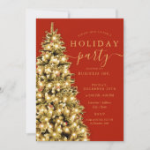 Invitation Gold Christmas Tree Corporate Holiday Party (Devant)
