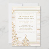 Invitation Gold Christmas Trees Corporate Holiday Party (Devant)