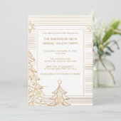 Invitation Gold Christmas Trees Corporate Holiday Party (Debout devant)