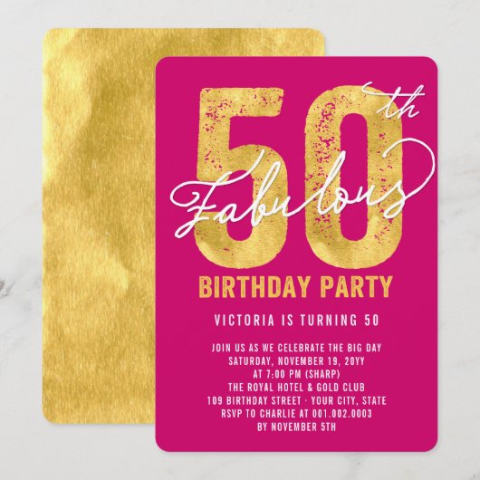 Invitation Gold Cinquante et fabuleux 50e anniversaire Invita (Devant / Derrière)