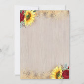 Invitation Gold Citrouille Rouge Floral Vase Rustique Automne (Dos)