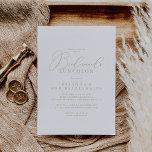 Invitation Gold Classy Chic Bridesmaids Luncheon Douche<br><div class="desc">Cette invitation à la douche de midi,  chic et dorée,  est parfaite pour un wedding shower rustique. Le design sobre et élégant présente une typographie de script classique et sophistiquée en or.</div>