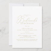 Invitation Gold Classy Chic Bridesmaids Luncheon Douche (Devant)