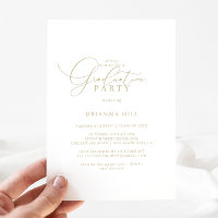Gold Classy Chic Minimalist Graduation Party