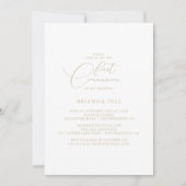 Invitation Gold Classy Chic Minimalist Première communion (Devant)