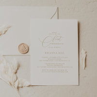 Gold Classy Chic Minimalist Première communion