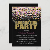 Invitation Gold Confeti Graduation Party (Devant / Derrière)