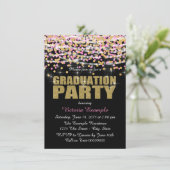 Invitation Gold Confeti Graduation Party (Debout devant)