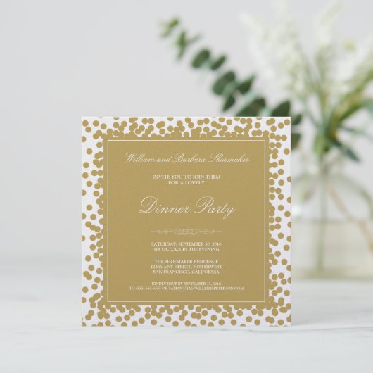 Invitation Gold Confetti (Debout devant)