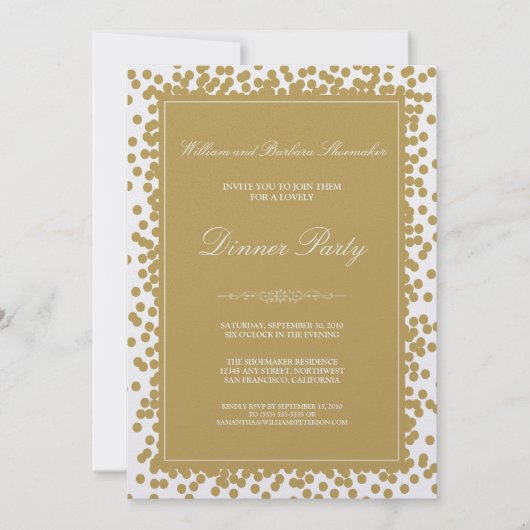 Invitation Gold Confetti (Devant)