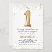 Invitation Gold Confetti 1er anniversaire | Premier anniversa (Devant)