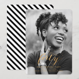 Invitation Gold Confetti 40e quarantième anniversaire Photo